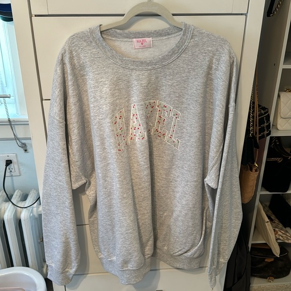 Hazel Gray Sweatshirt with Patterned Logo - Picture 1 of 3